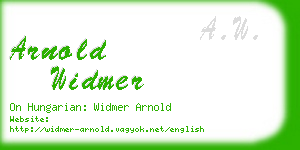 arnold widmer business card